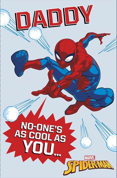 Daddy No One's As Cool As You Spiderman Design Christmas Card