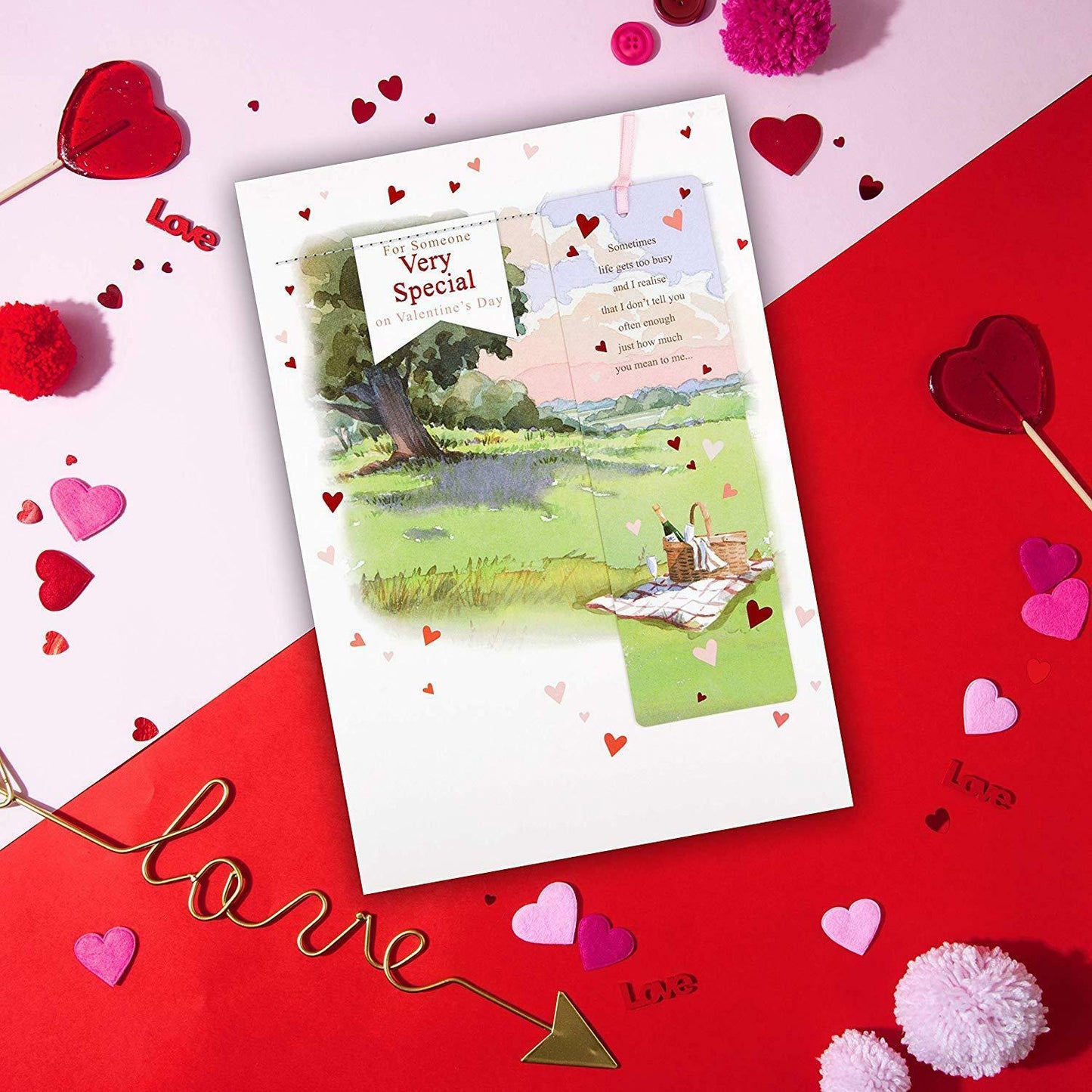 'Detachable Bookmark'  Valentine's Day Card
