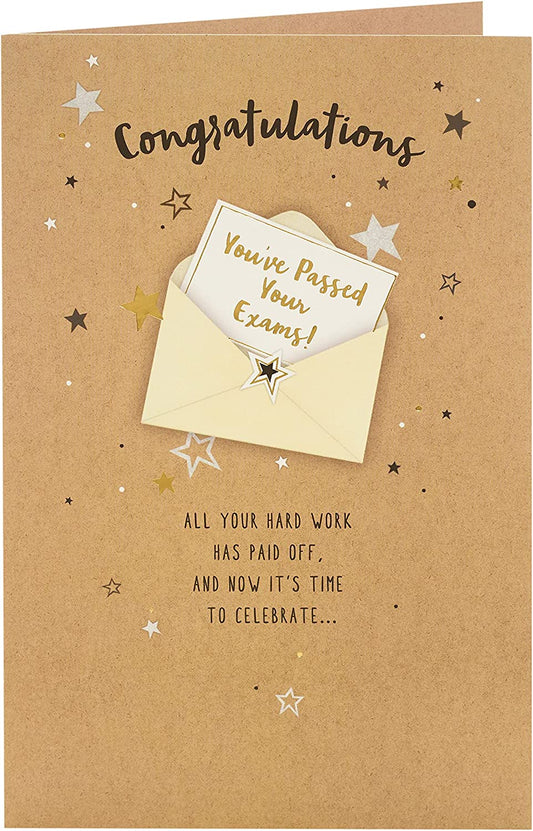 Congratulations on your Exams Card with Gold Foil Finish 