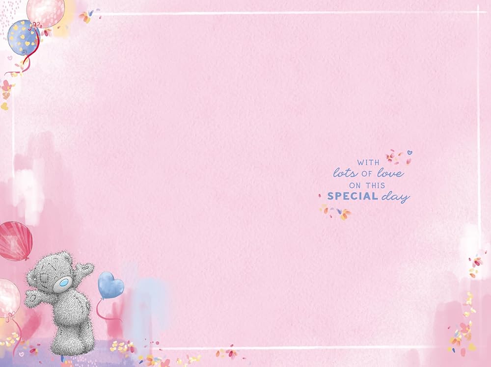 Bear Walking Down Steps With Gift Embellished 50th Birthday Card