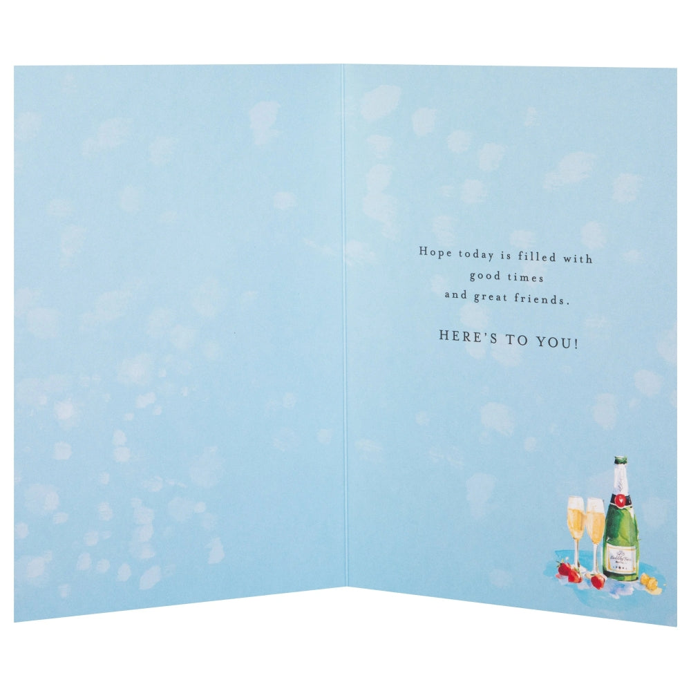 Champagne & Flowers Design Birthday Card
