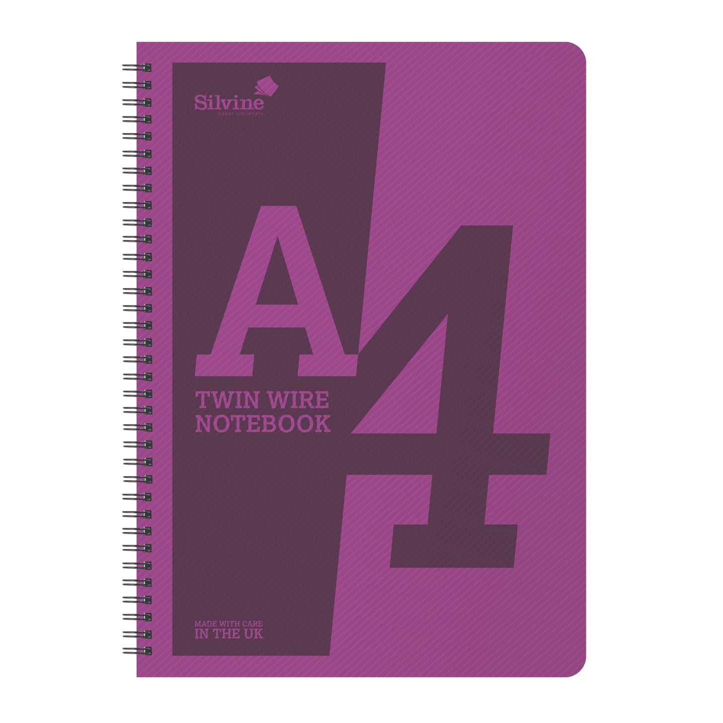 A4 Twin Wirebound Purple Plastic Front Notebook 160 Pages