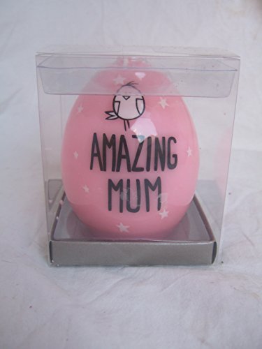 Amazing Mum" Cute Pink Novelty Pillar Wax Candle