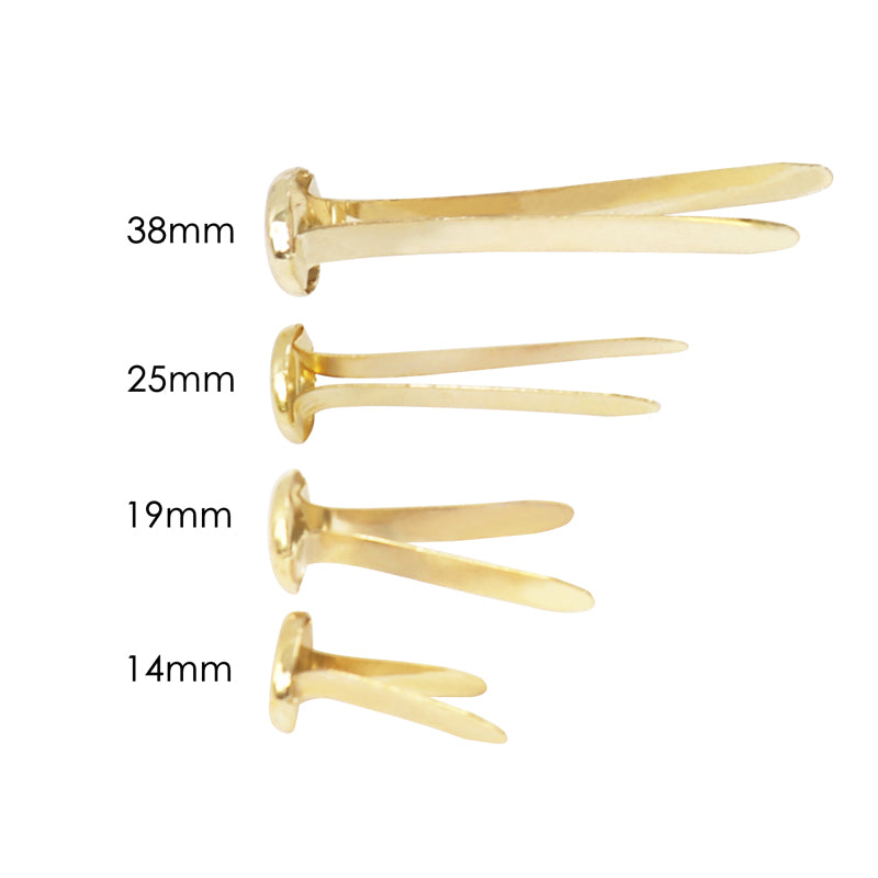 12 x Pack of 100 Paper Fasteners 25mm - Butterfly Clips