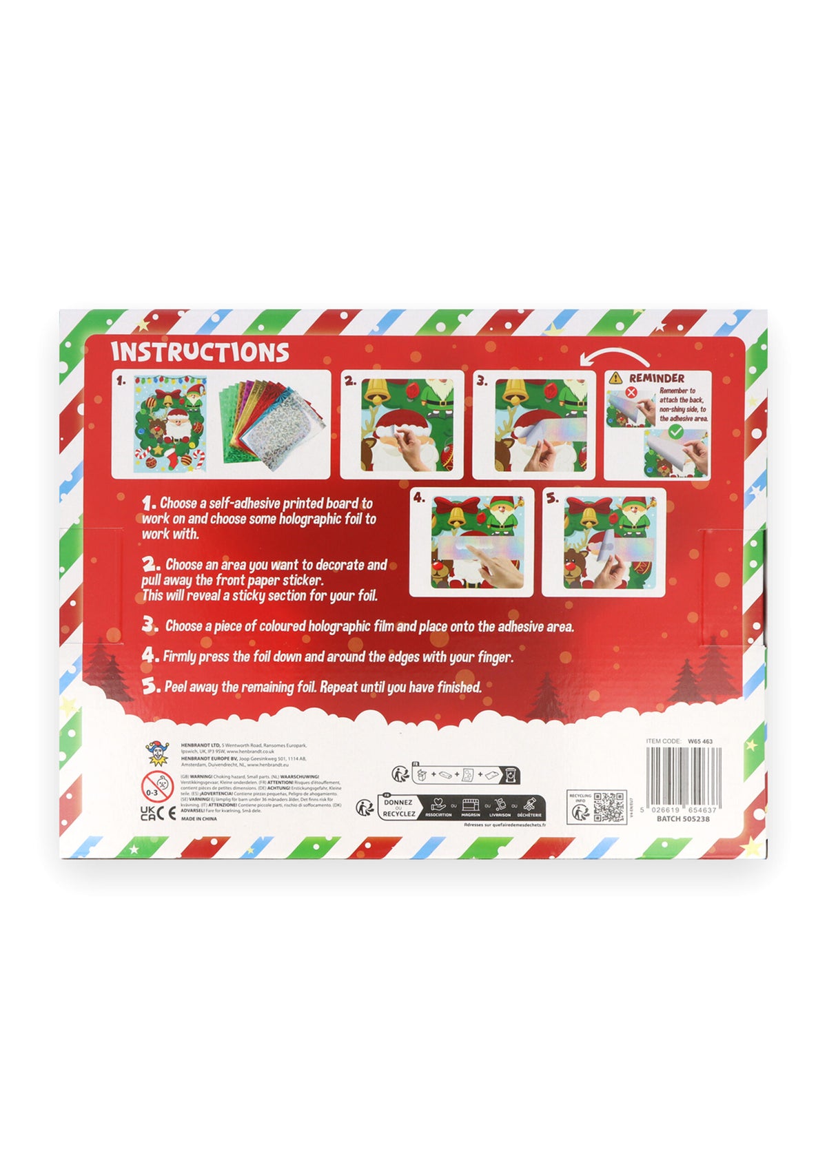 Christmas Make Your Own Foil Art 3-Piece Craft Set (18cm x 24cm)