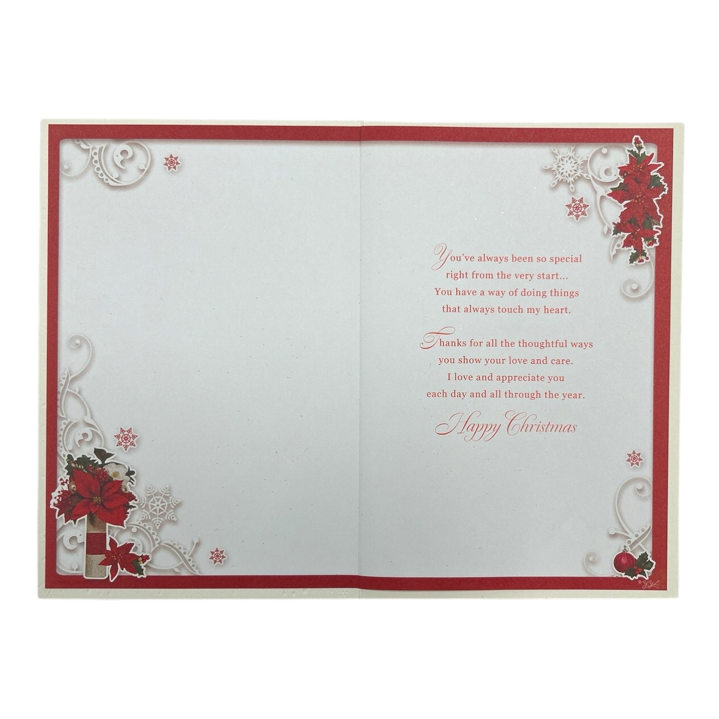 To My Wife Poinsettias and Gifts Design Christmas Card