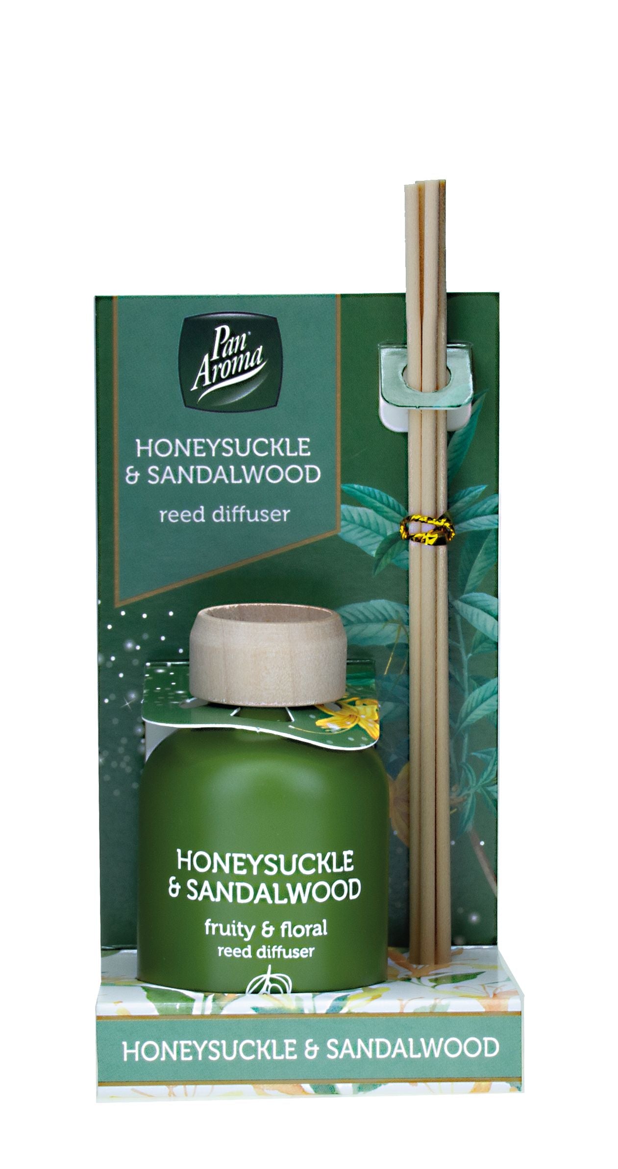 Set of 5 Pan Aroma Reed Diffusers - Sandalwood, Caramel, Lemongrass, Lime, Jasmine