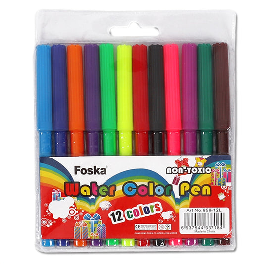 Pack of 36 Assorted Water Colour Felt Tip Pens
