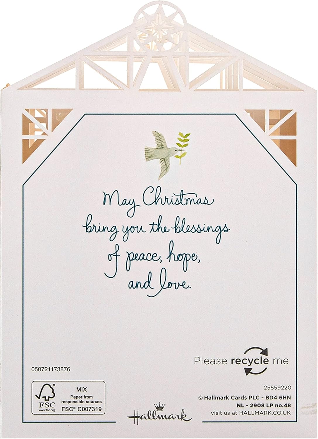 Traditional 3D Pop-Up All is Calm Nativity Scene Design Christmas Card