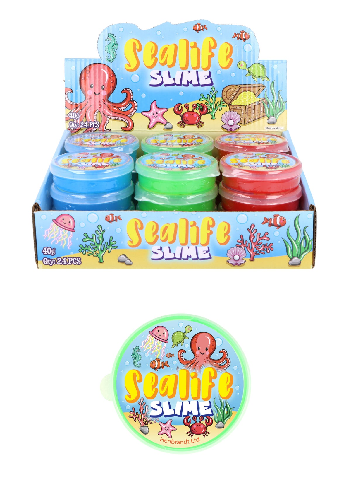Single Sealife Slime Tub - Pocket Money Toys Party Bag Filler