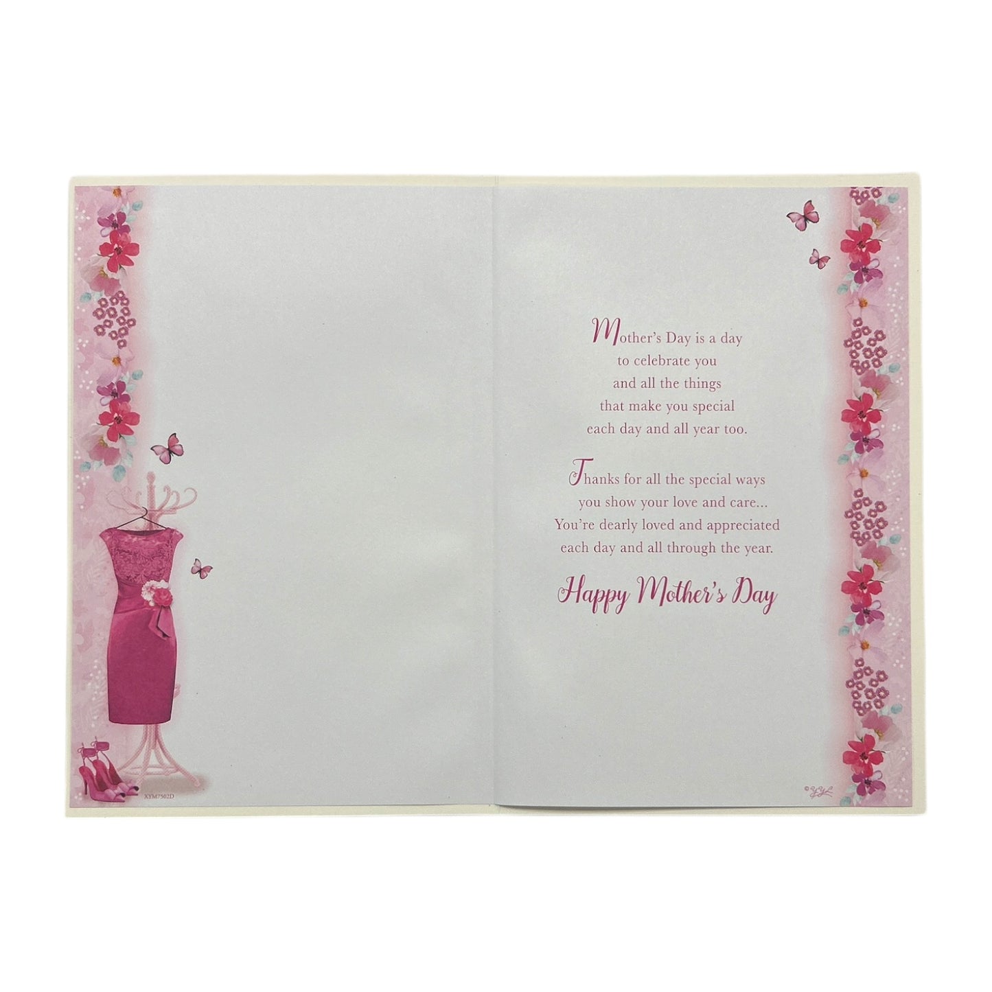 To A Special Mum Beautiful Pink Dress Design Mother's Day Card