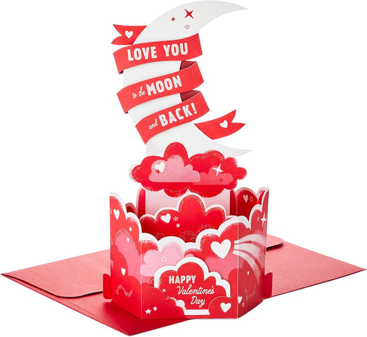 Paper Wonder Love You To The Moon and Back Pop Up Valentine's Day Card