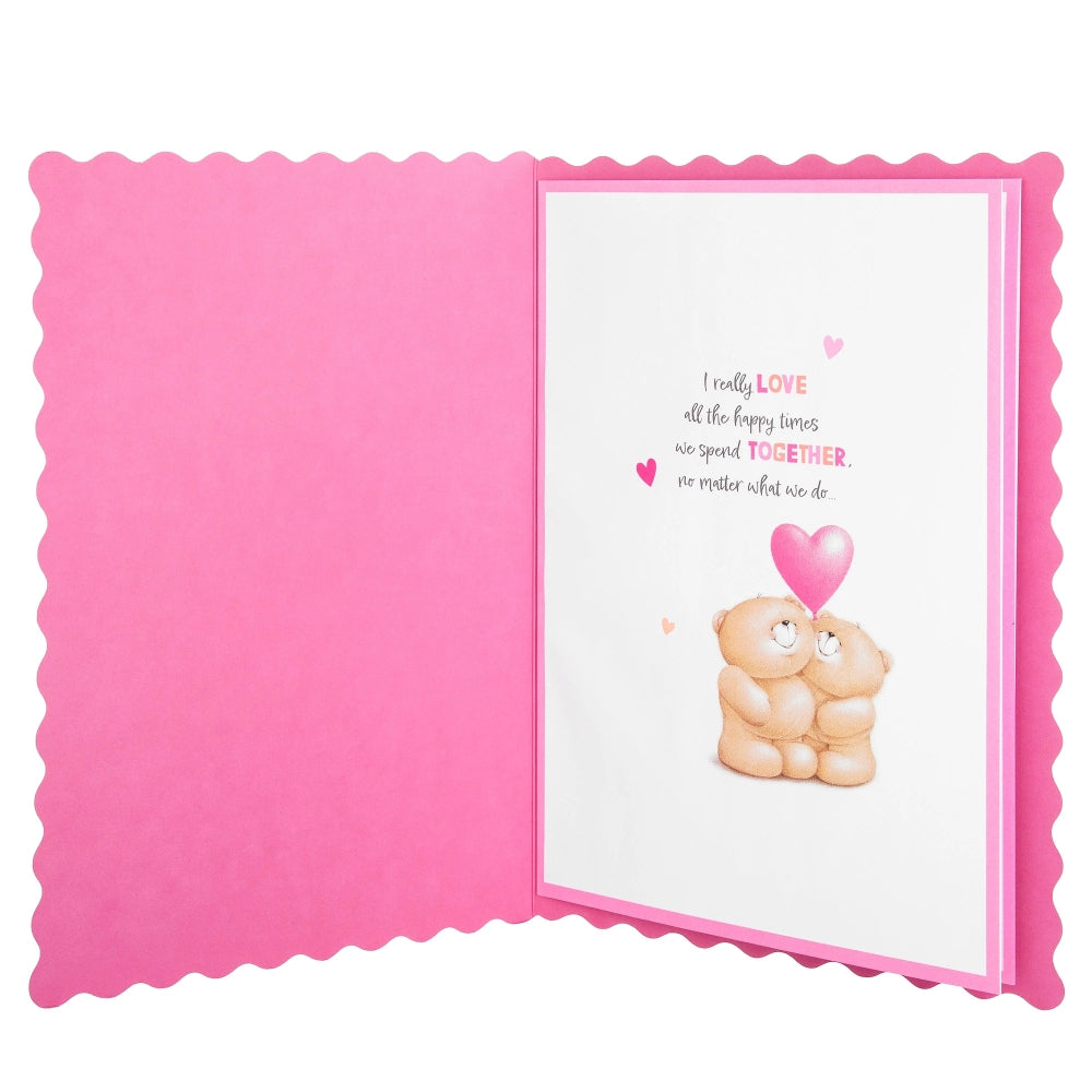 Cute Forever Friends with Hearts Design Girlfriend Birthday Card