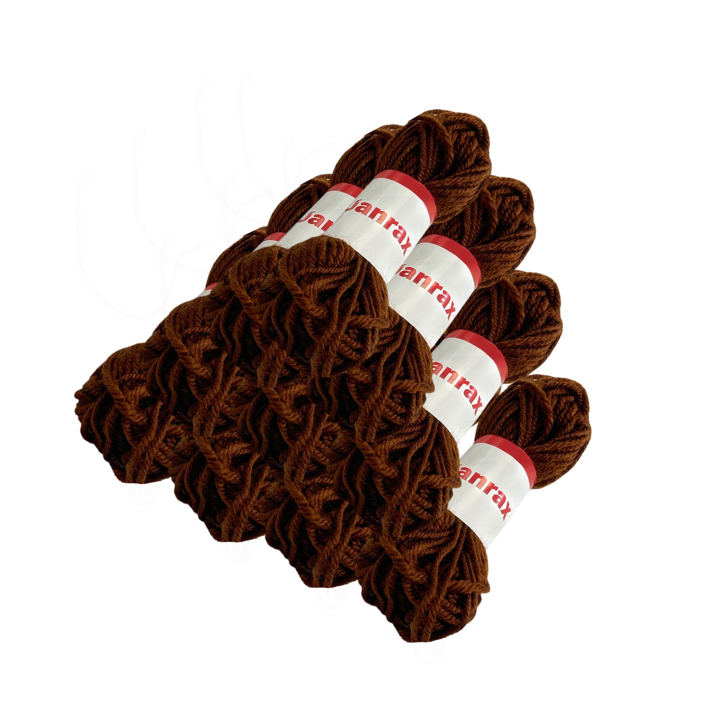 Pack of 20 Brown Acrylic Yarn Rolls – 10g each, 4 Strand 8 Ply Knitting Wool