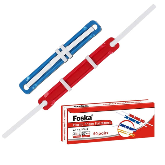 Pack of 50 Assorted Colour Paper Fasteners