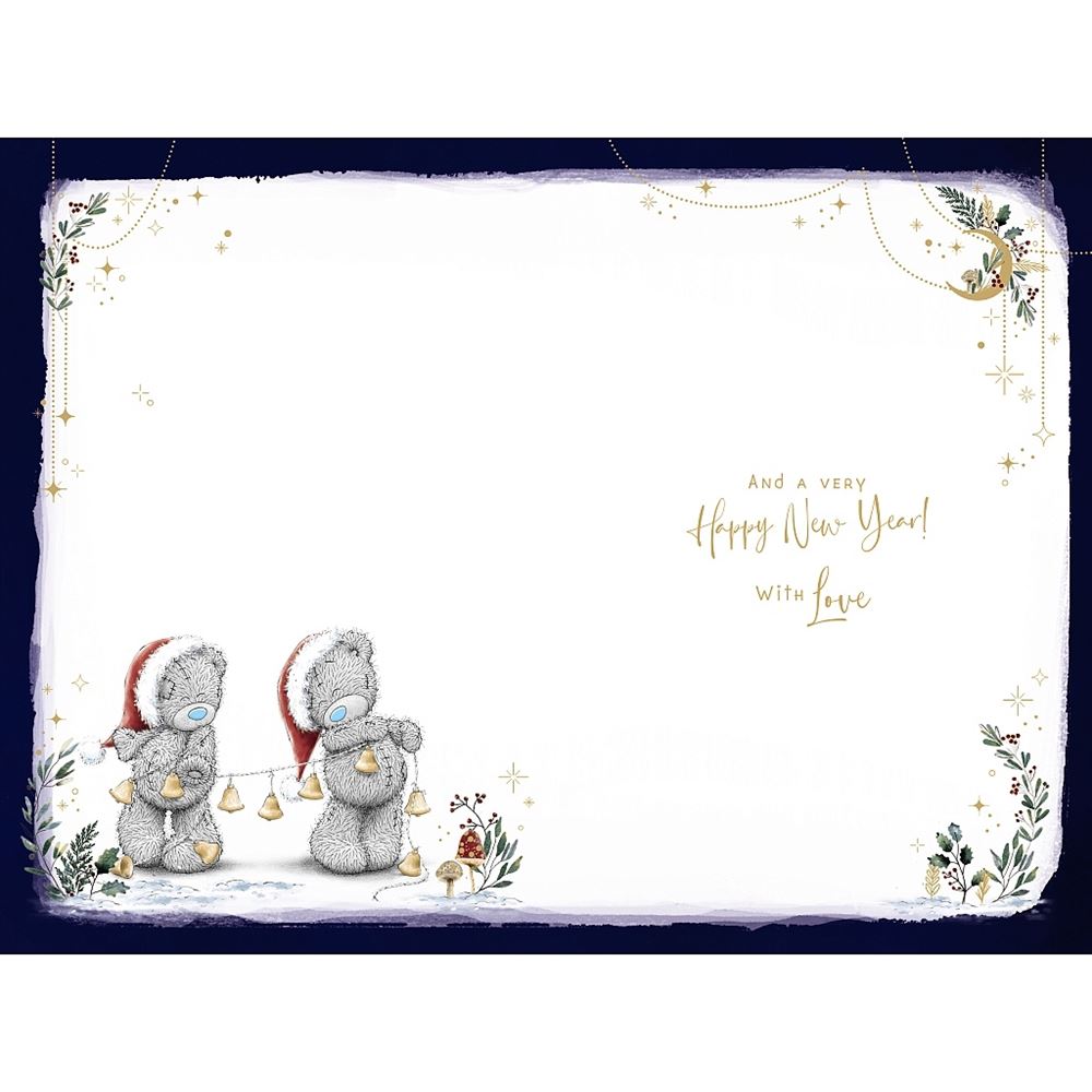 Bear With Bells Lovely Grandad Christmas Card