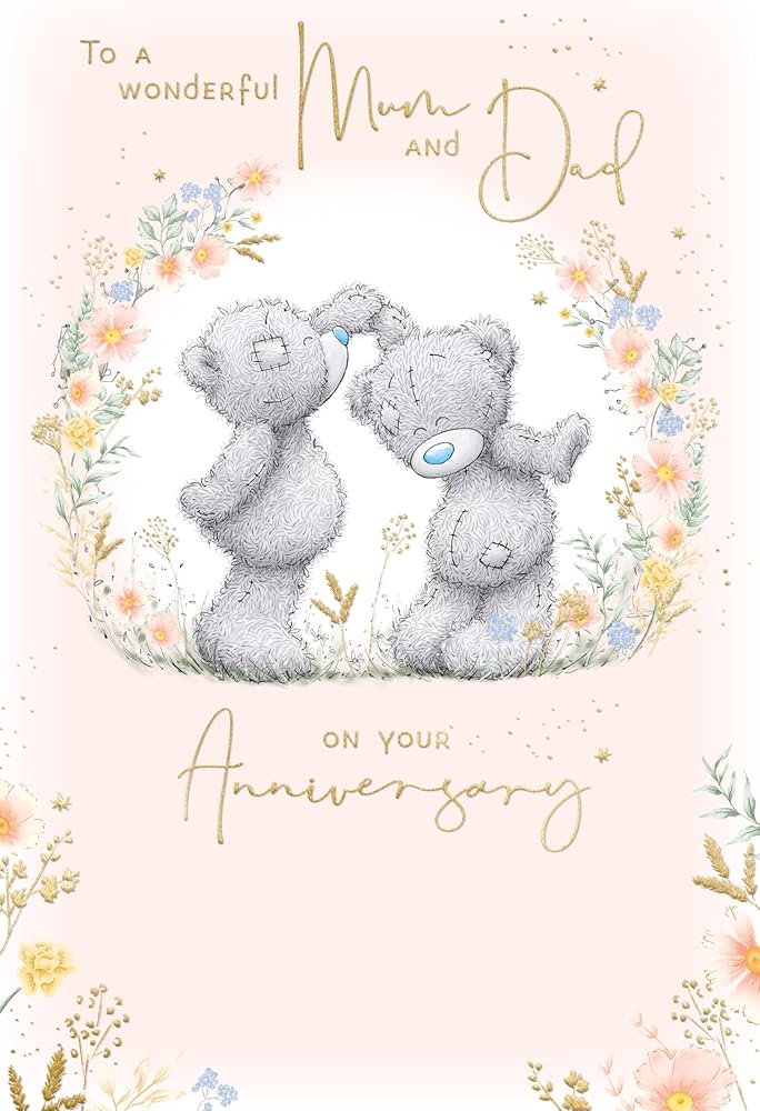 Bears Dancing Mum And Dad Wedding Anniversary Card