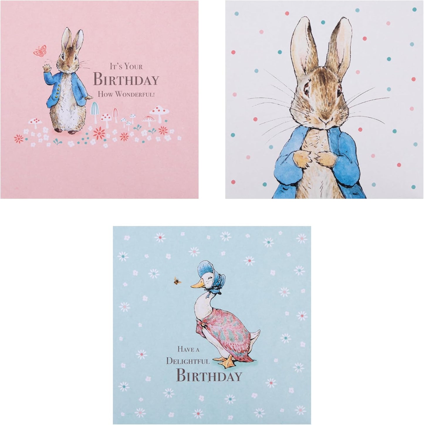 Peter Rabbit Pack of 10 in 5 Designs Multipack Birthday Cards