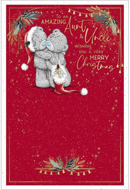 Bears Hugging With Hats Aunt And Uncle Christmas Card