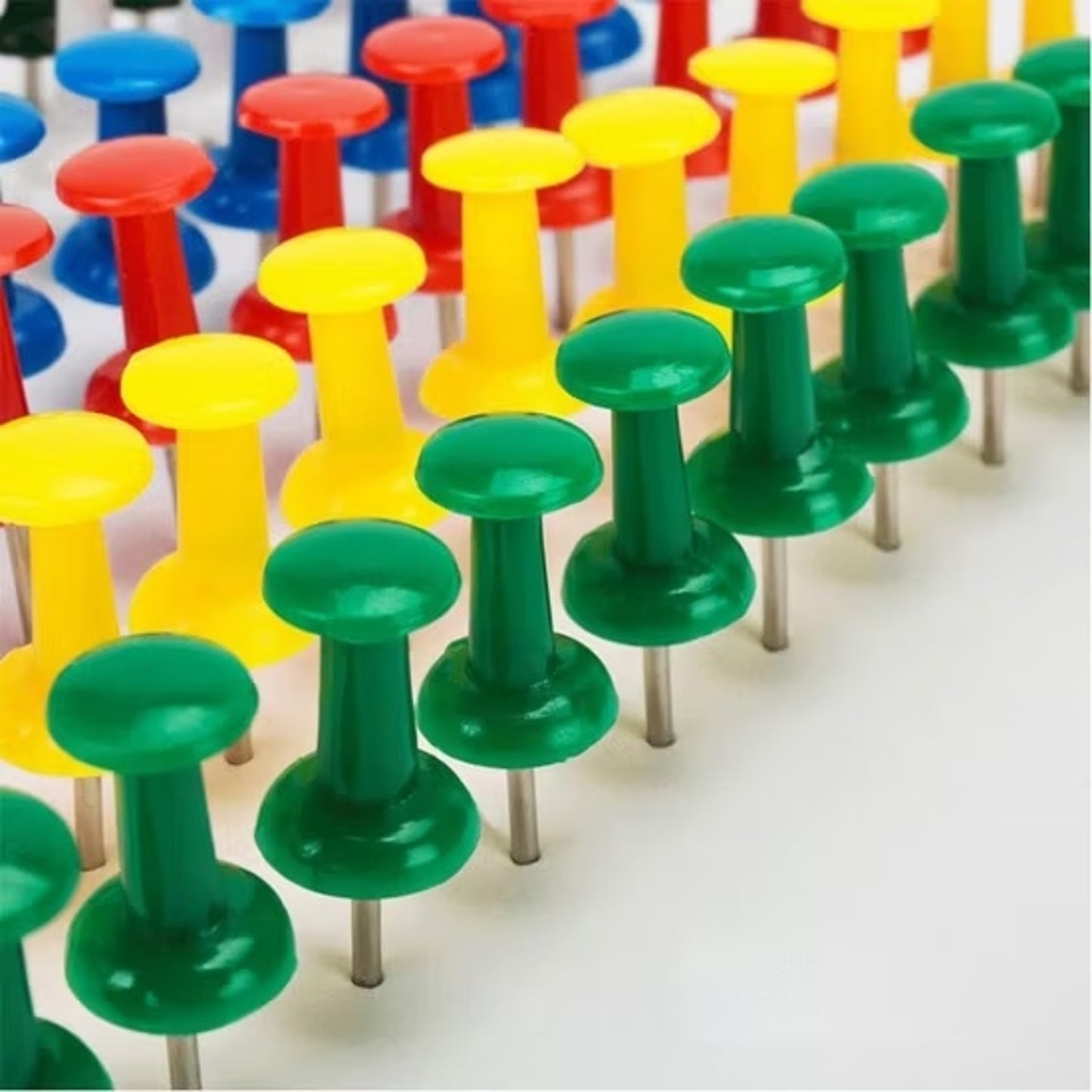 Pack of 30 Assorted Colour Push Pins in Hanging Case