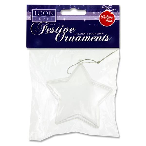 Decorate Your Own Christmas Star Bauble 8cm by Icon Craft