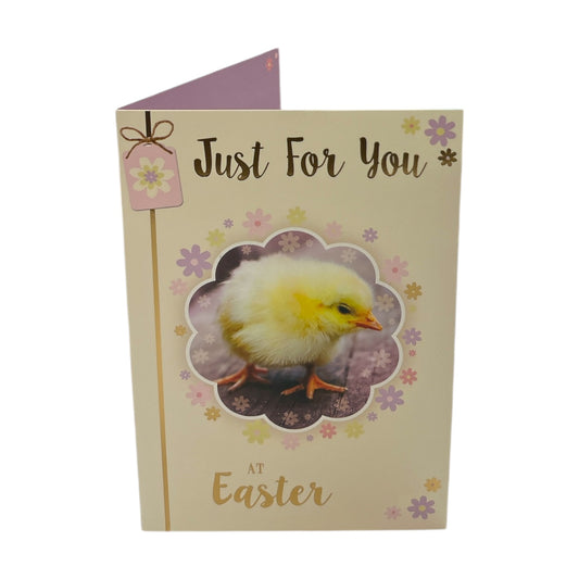 Just For You Cute Chick Design Happy Easter Greeting Card