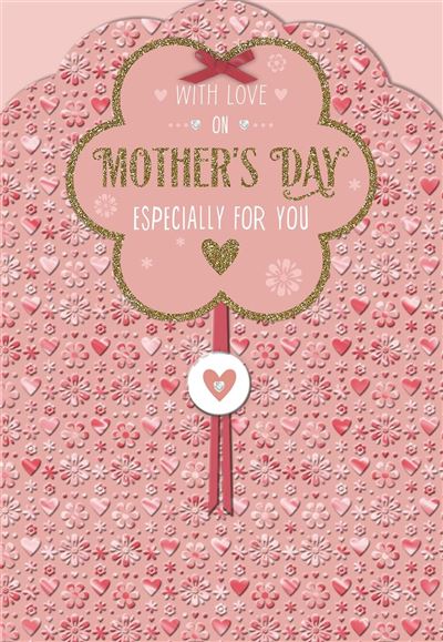 Pink 3D Flower and Bow Open Mother's Day Card