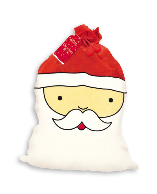 Pack of 5 Santa Face Design Christmas Sacks