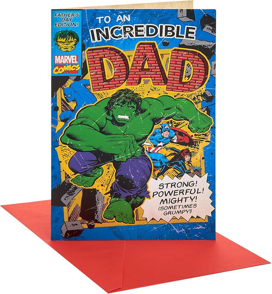 Incredible Dad Hulk Design Dad Father's Day Card