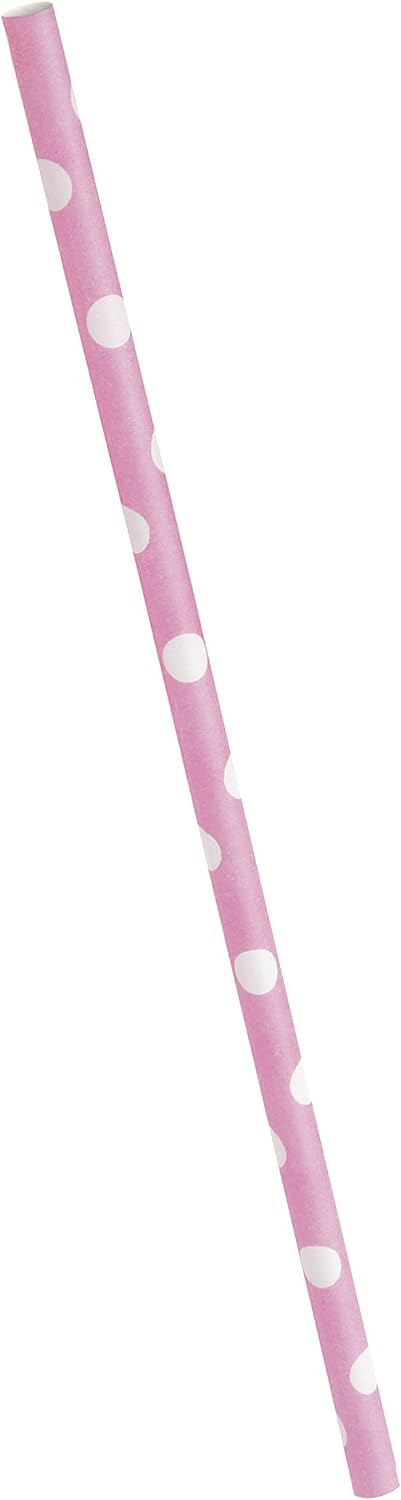Pack of 10 Lovely Pink Dots Paper Straws