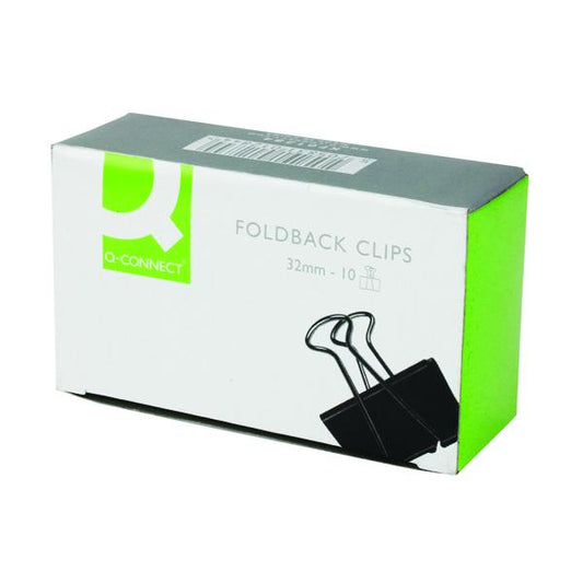 Foldback Clip 32mm Black (Pack of 10)