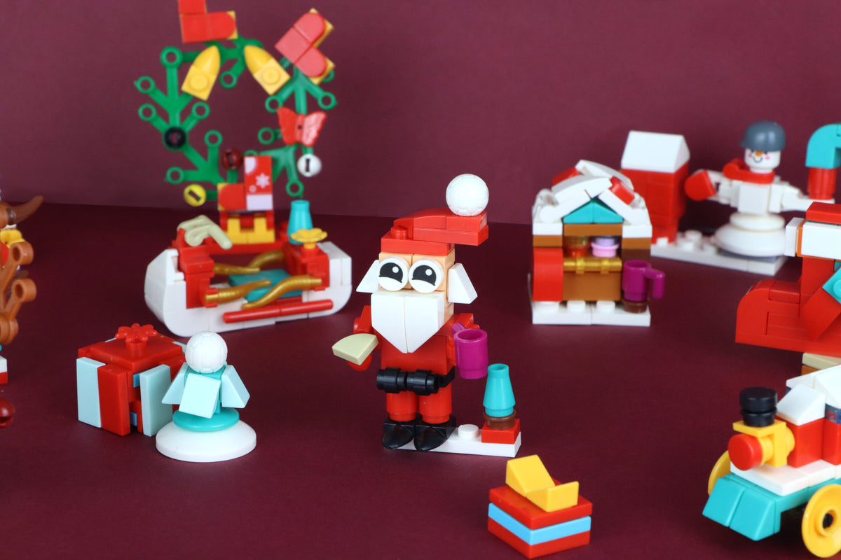 Pack of 6 Christmas Lego Block Kit - Construction Toys Stocking Fillers Party Bag