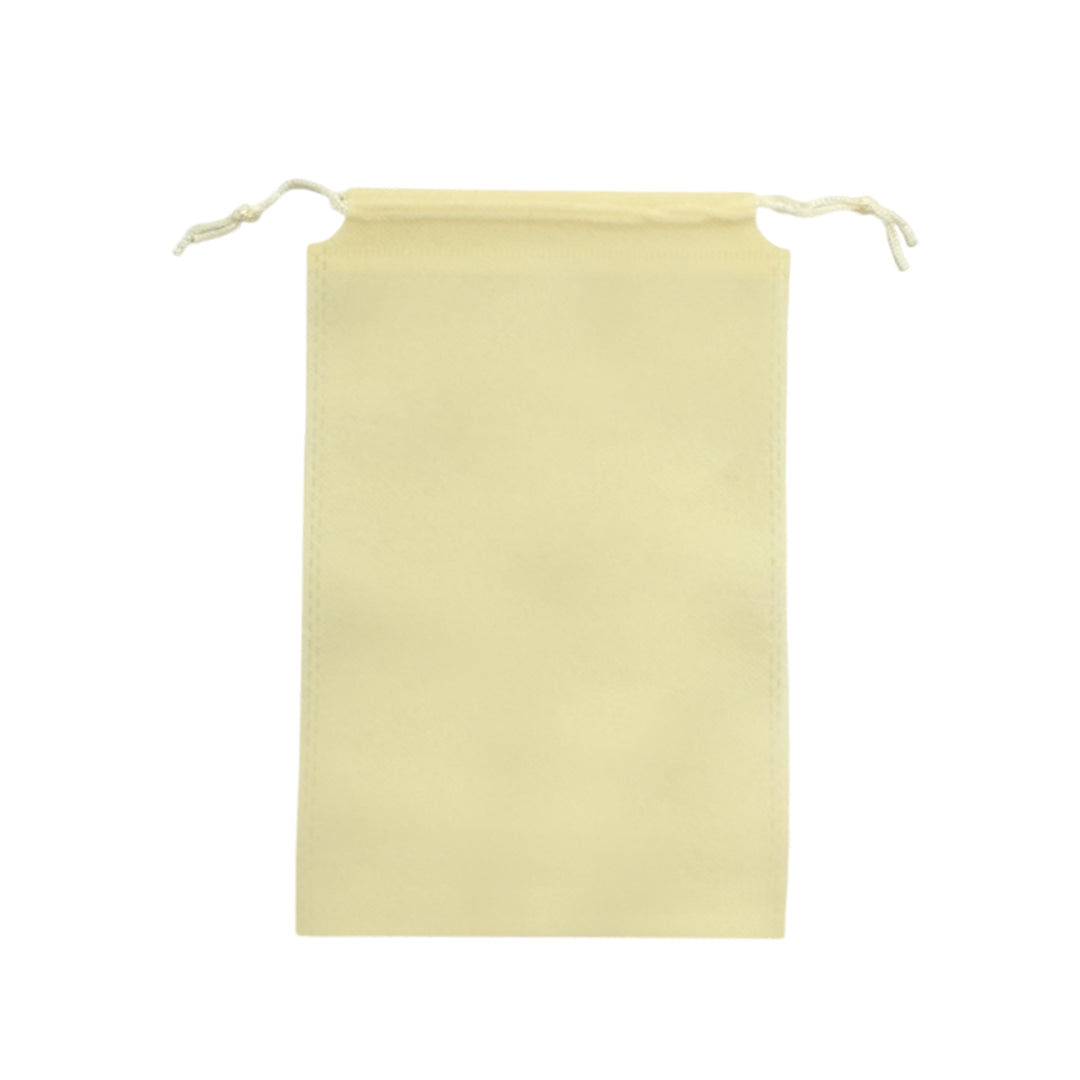 Pack of 100 Ivory Coloured 25x16cm Non-Woven Drawstring Bags