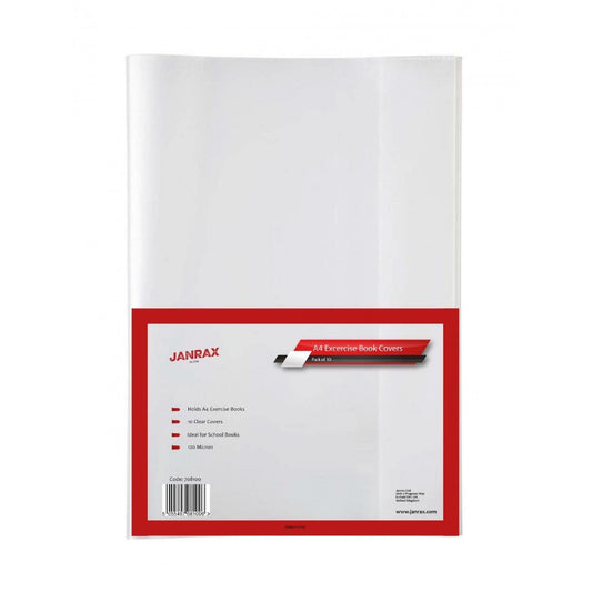 Pack of 50 A4 Clear Exercise Book Covers by Janrax