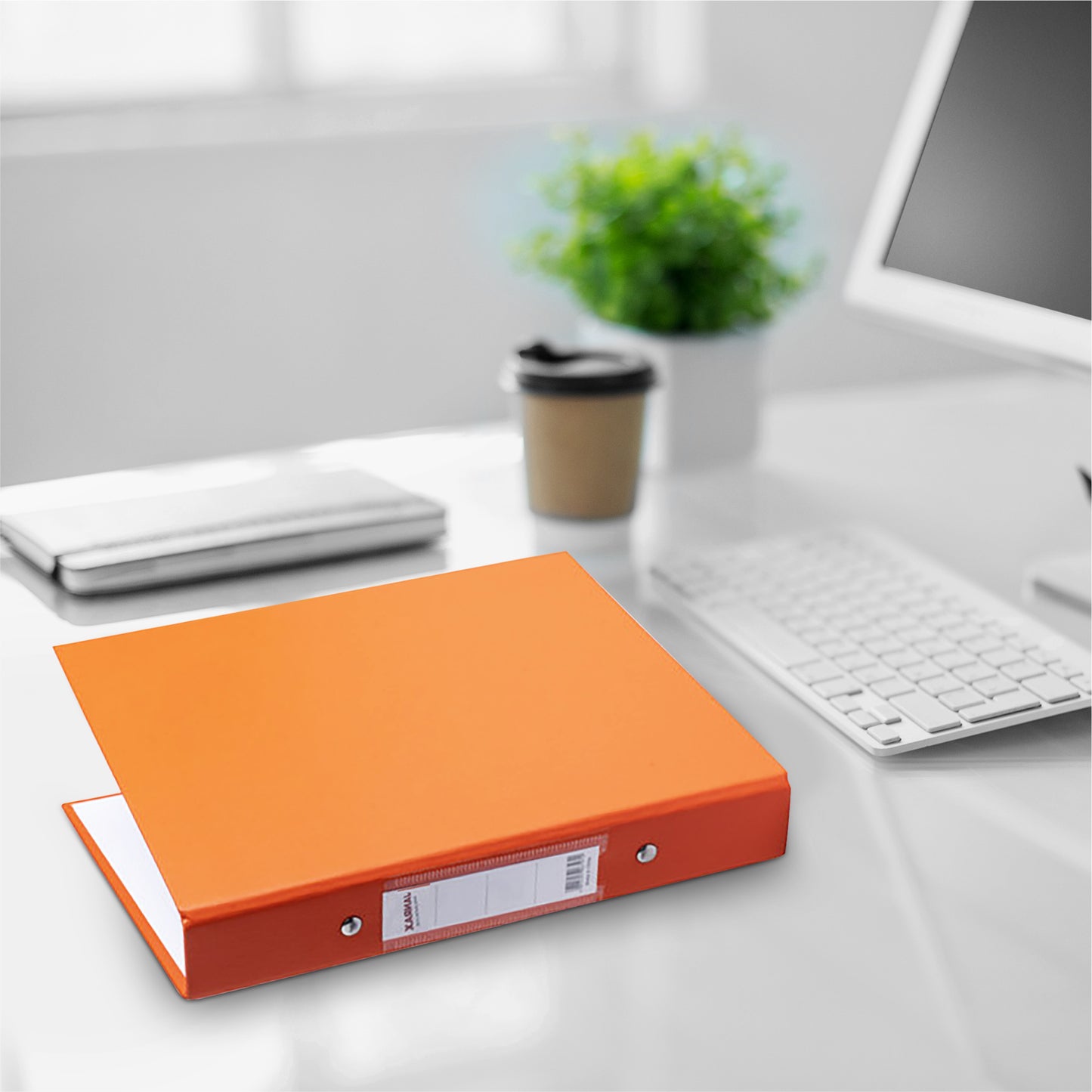 Pack of 5 A5 Blue Paper Over Board Ring Binders by Janrax