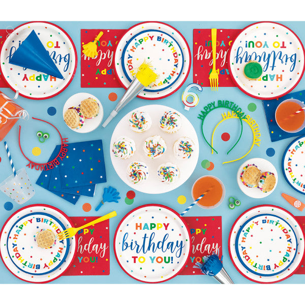 Pack of 4 Assorted Colors Cheerful Happy Birthday Headbands