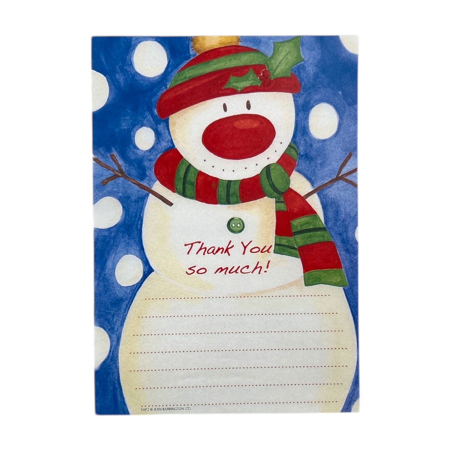 Pack of 20 Snowman Christmas Thank You Sheets With Envelopes