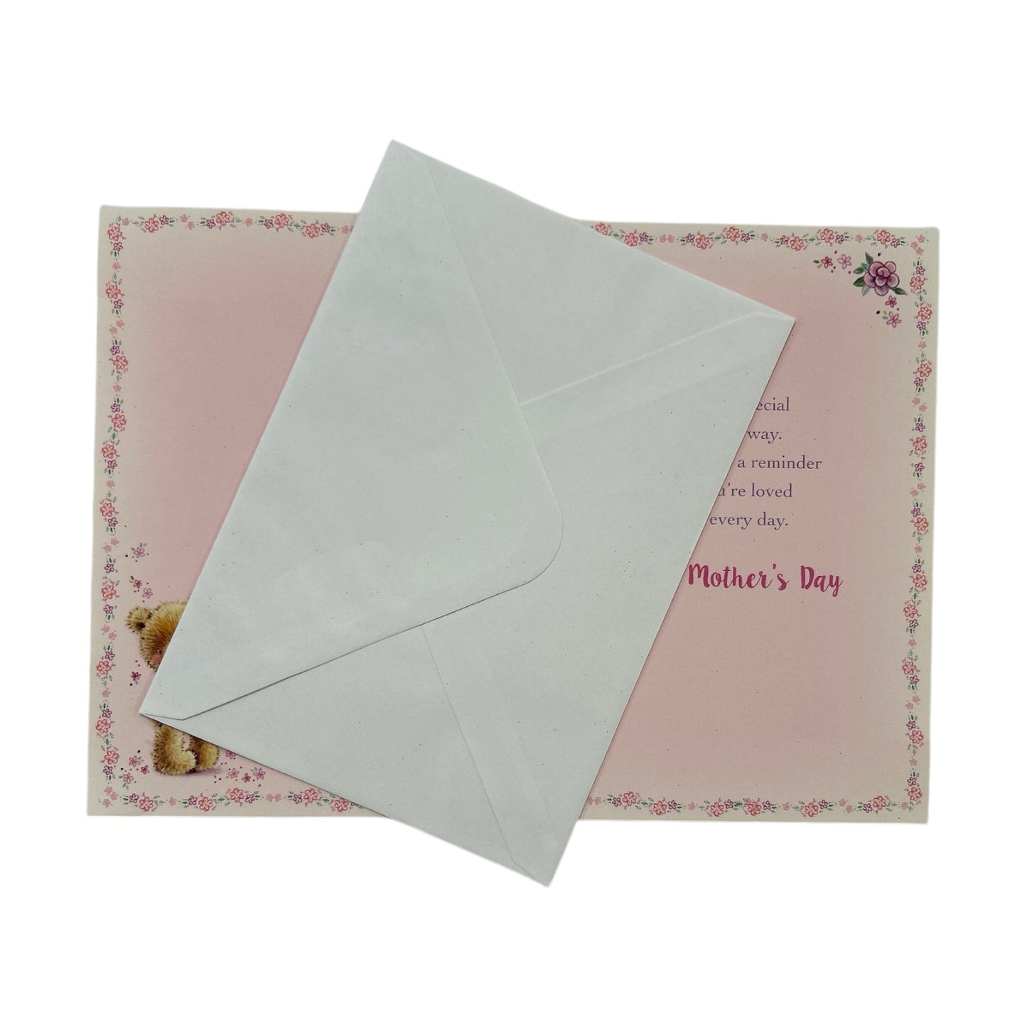 To My Wife Teddy Holding Bouquet Design Mother's Day Card