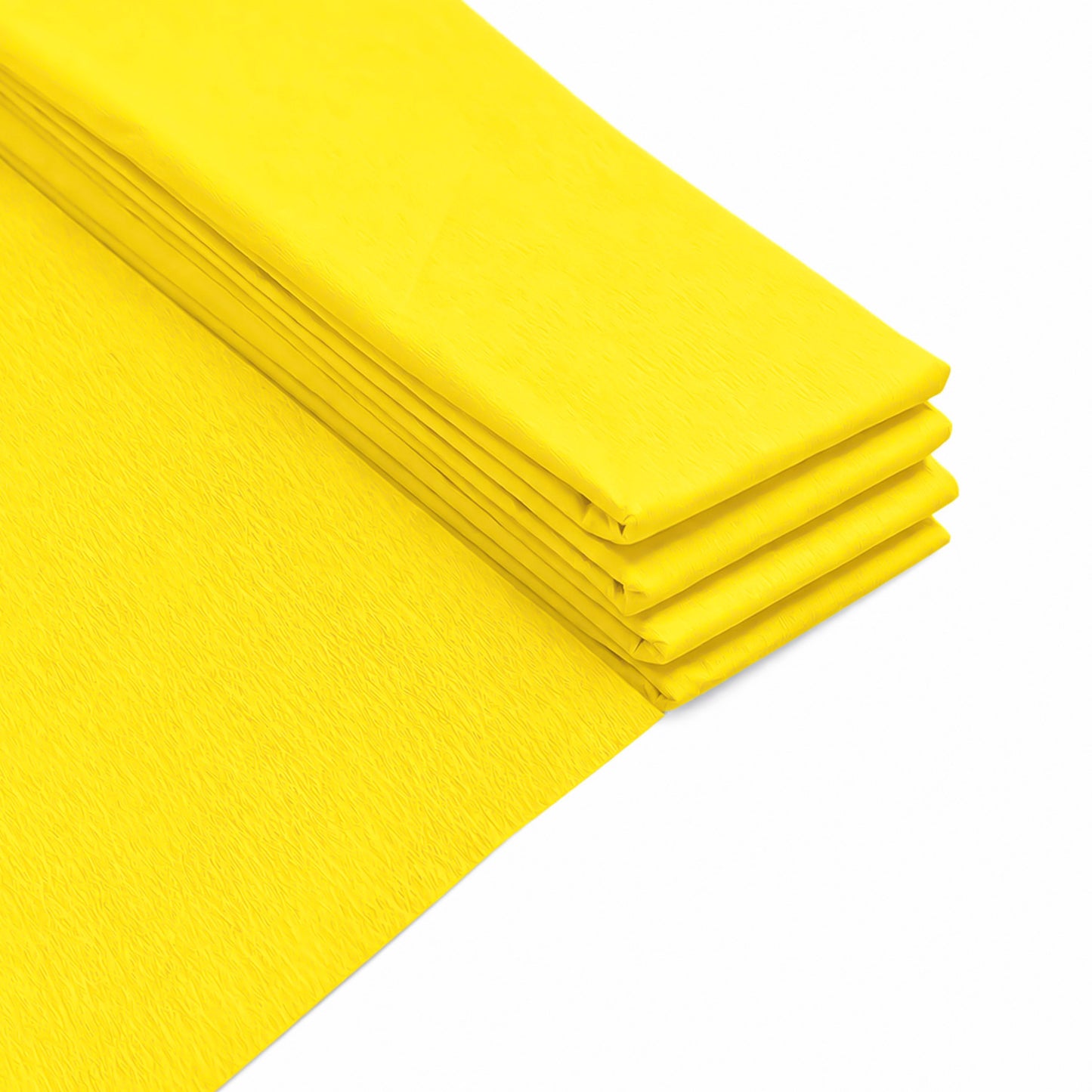 Pack of 10 Yellow Crepe Paper Sheets 50cm x 2m 17GSM 35% Stretch Craft Paper