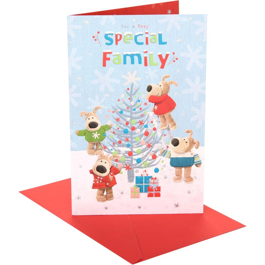 Boofles Around Xmas Tree Special Family Christmas Card
