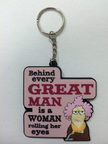 Aunty Acid 3D Rubber Keyring Behind Every Great Man {DNL EBAY}