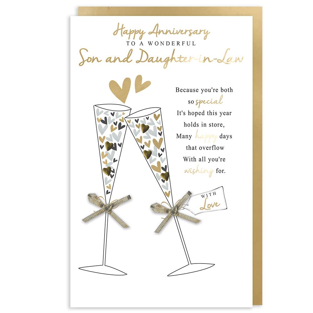 Son & Daughter-in-Law Embellished Anniversary Card