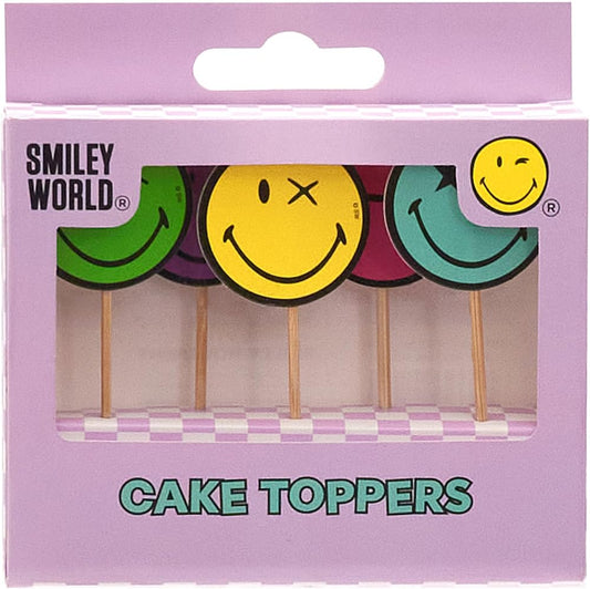 Smiley World Designs Multipack of 5 Cake Toppers for Birthdays, Party's & Celebrations