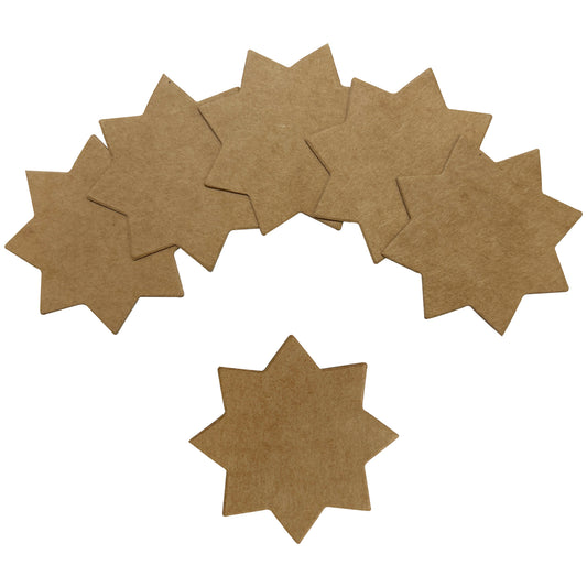Pack of 360 Brown Kraft Stars 75 x 75mm
