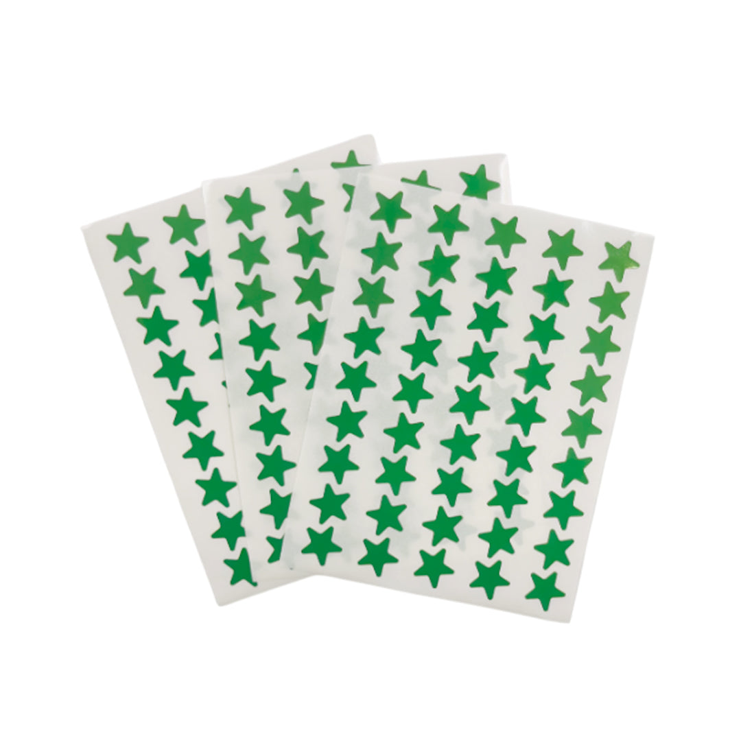 Pack of 810 Green Foil 15mm Self-Adhesive Stars