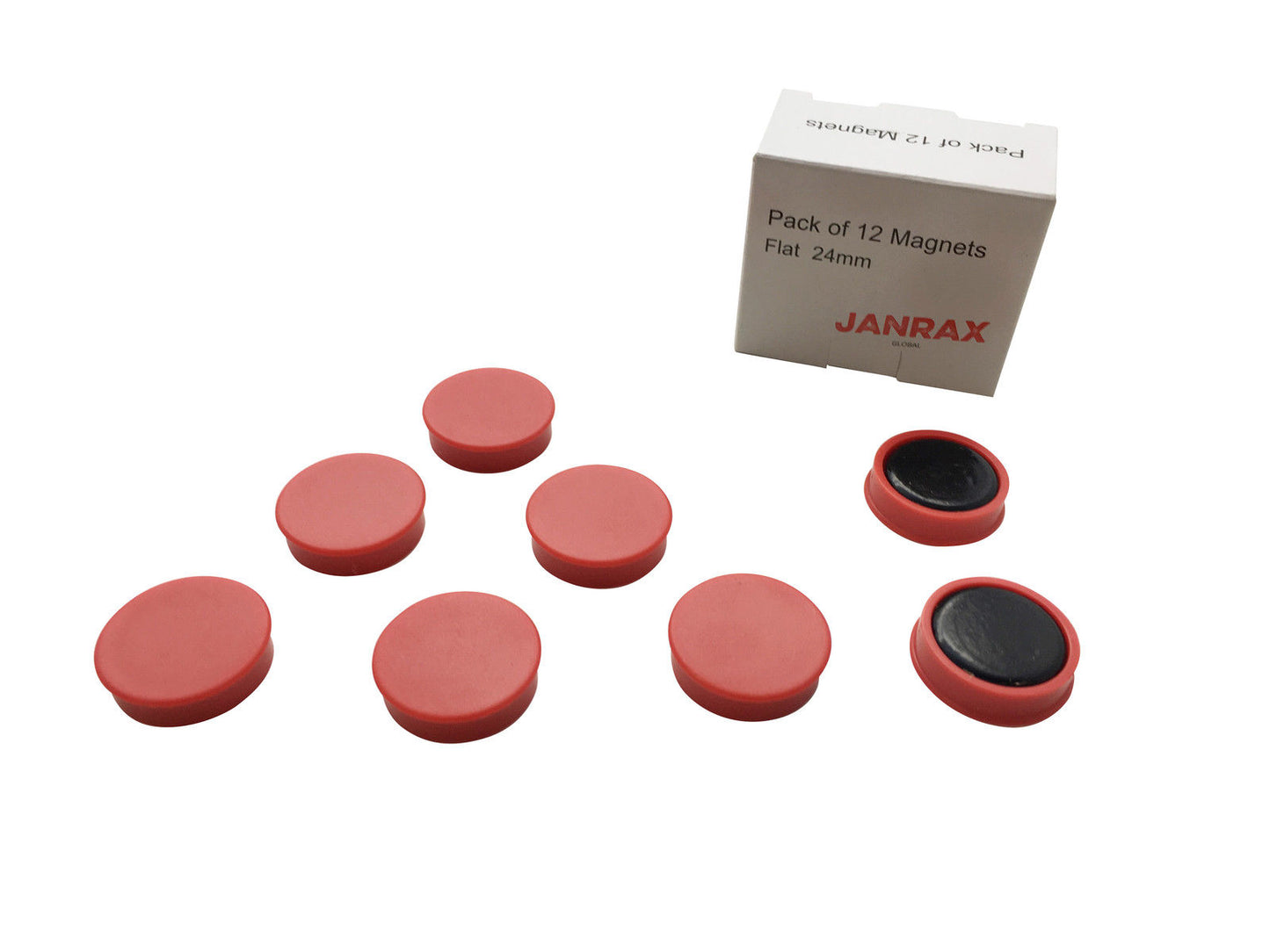 Pack of 12 Red 24mm Magnets