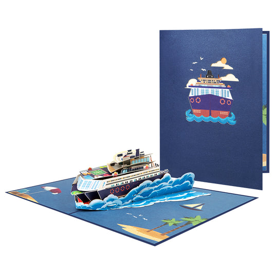 Ocean Escape 3D Cruise Ship Pop Up Greeting Card