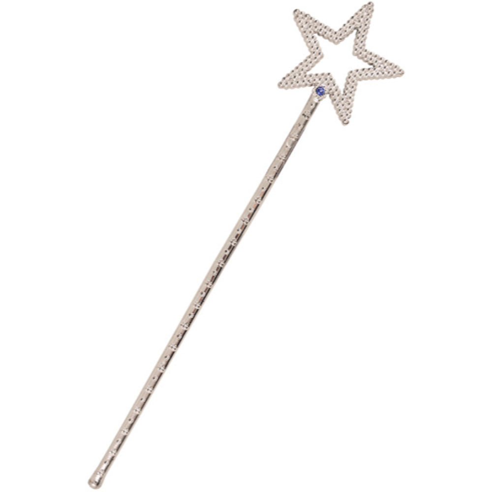 Pack of 10 35cm Silver Star Wand Fancy Dress Accessory