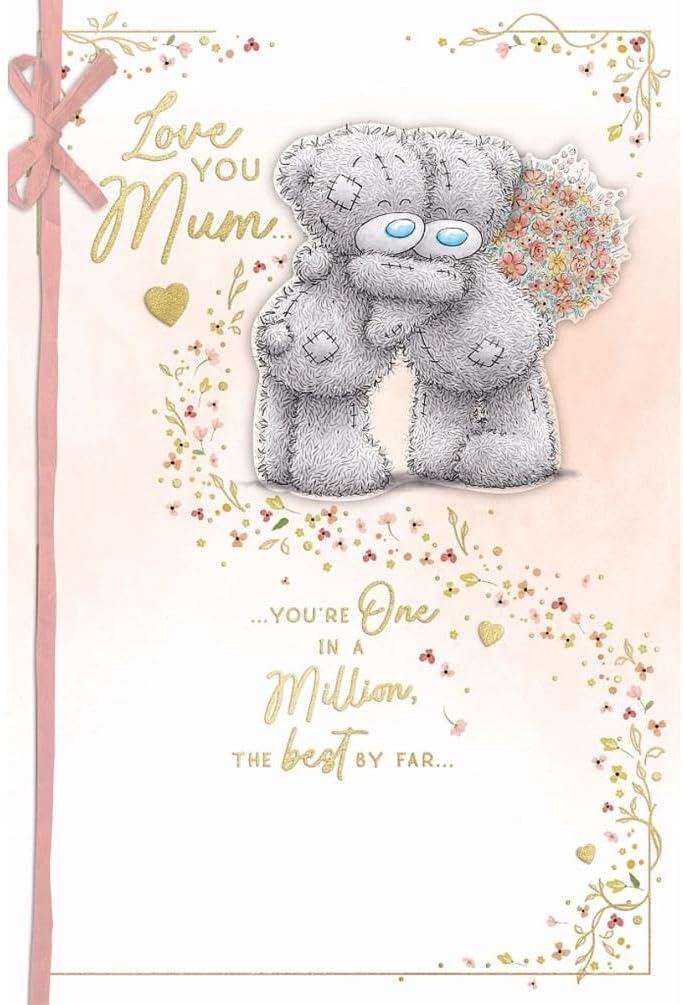Bears Hugging Love You Mum Luxury Handmade Mother's Day Card