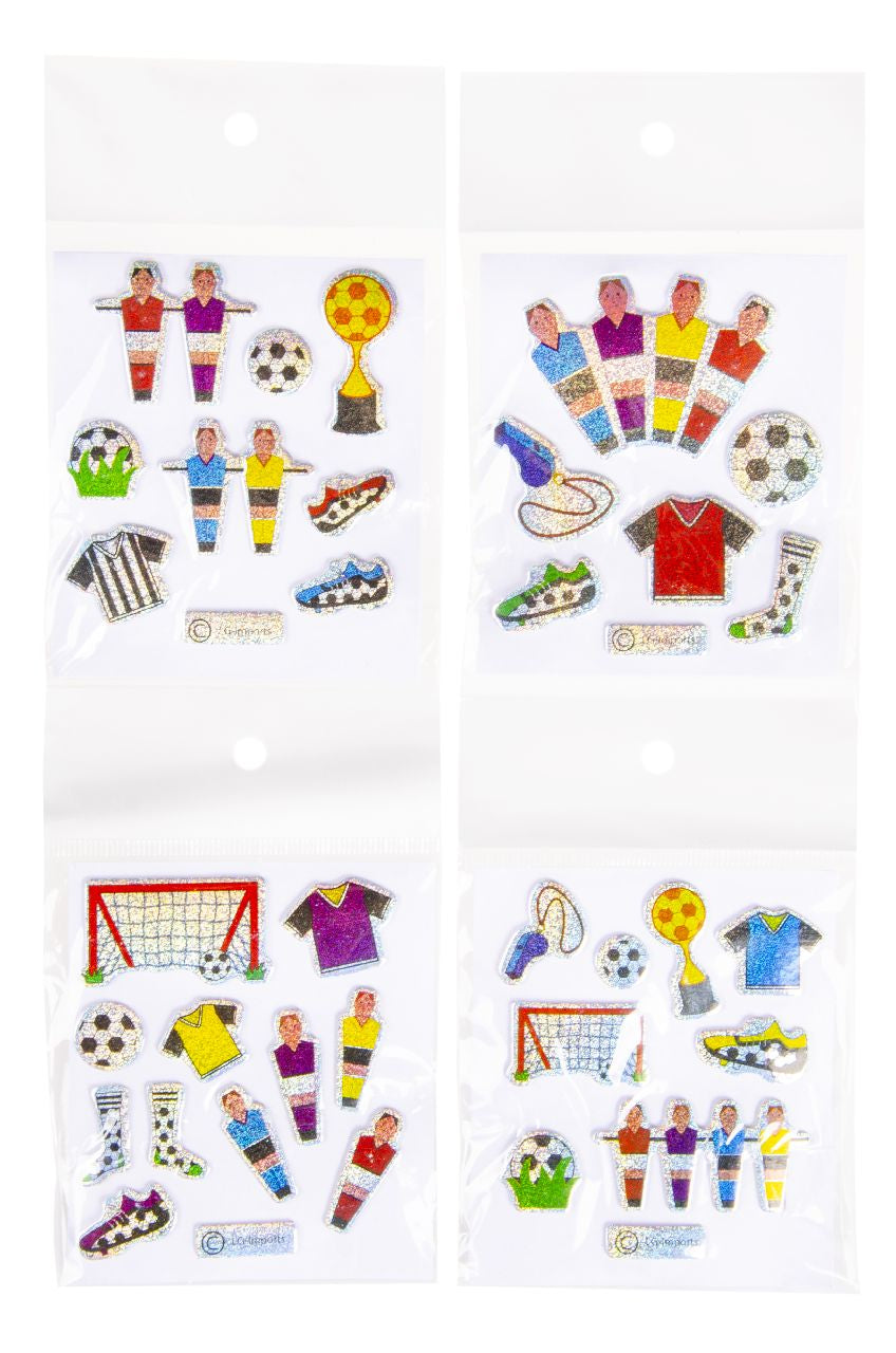 Pack of 12 Shiny Football Design Stickers